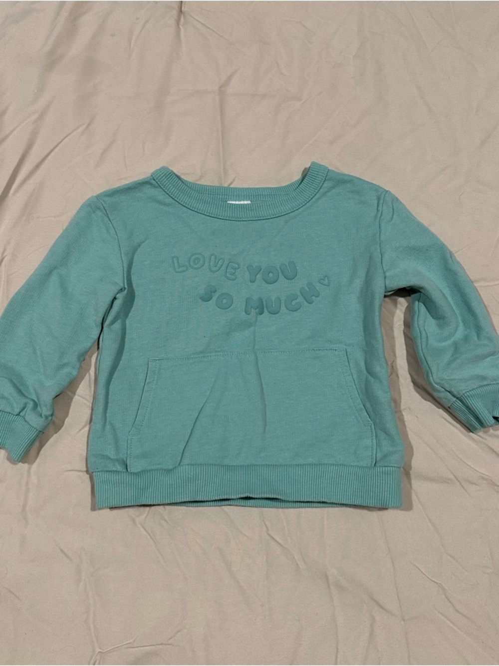 Carter's Teal Crewneck Sweatshirt with 'Love You So Much'
